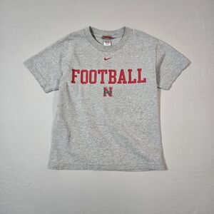 Vintage Nike Team Nebraska Huskers Football T-Shirt Gray Size Small 80s 90s